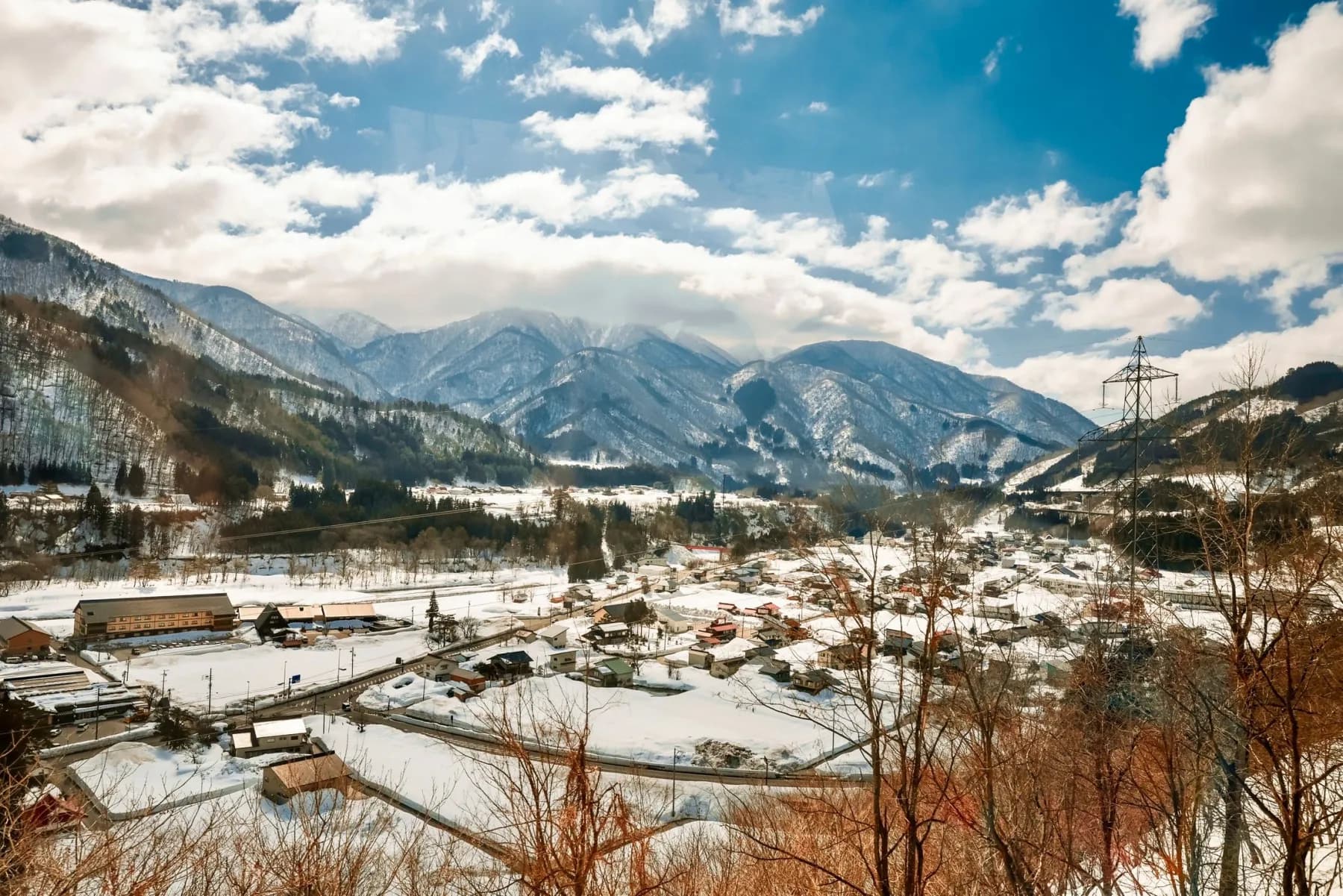 Lanskap musim dingin Hokkaido, Jepang